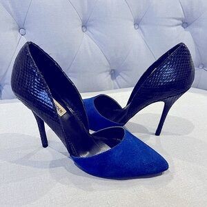 Blue Suede Shoes! Size 10 Steve Madden heels | Black/Blue